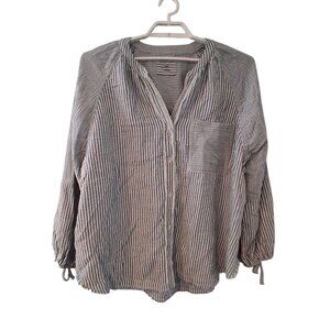 Aerie Daybreak top coverup womens Large cotton oversized striped